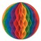 Beistle Club Pack of 24 Rainbow Color Honeycomb Hanging Tissue Ball Decorations 12"